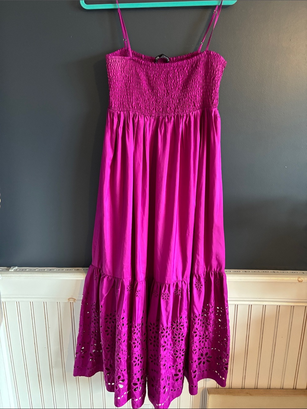 Zara Fuchsia Eyelet Dress